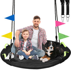 HeyZoo 48 inch tree swing frame provides sturdy support for family play outdoors.