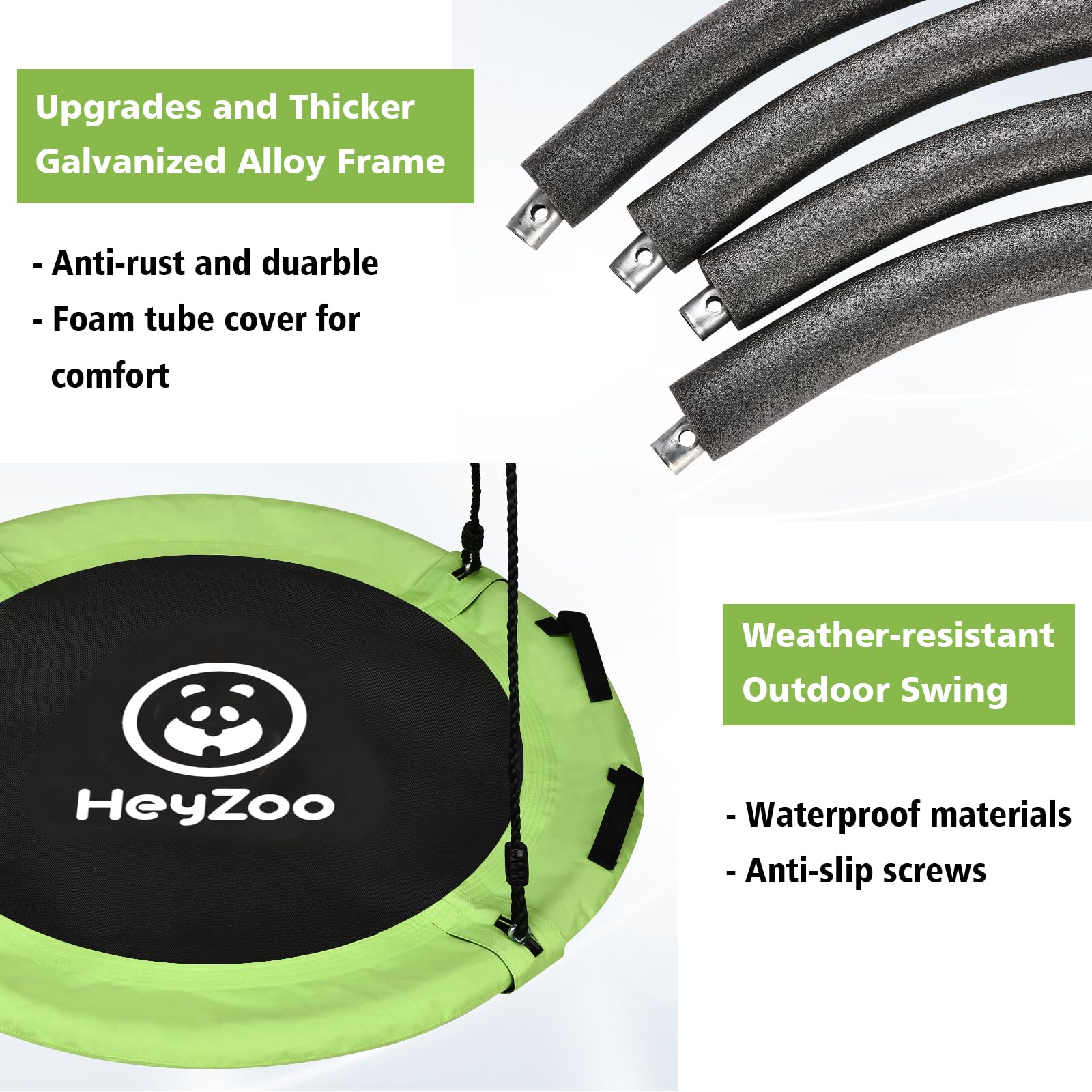 HeyZoo 48-Inch tree swing assembly shows quick setup with secure hardware