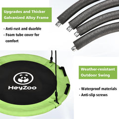 HeyZoo 48-Inch tree swing assembly shows quick setup with secure hardware