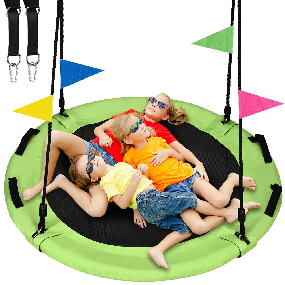 HeyZoo 48-Inch tree swing ready for family fun in the yard