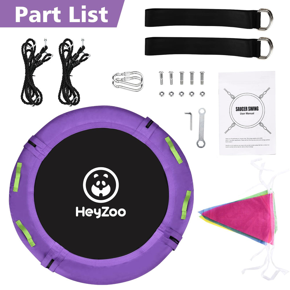 HeyZoo backyard playground swing ready for family outdoor play