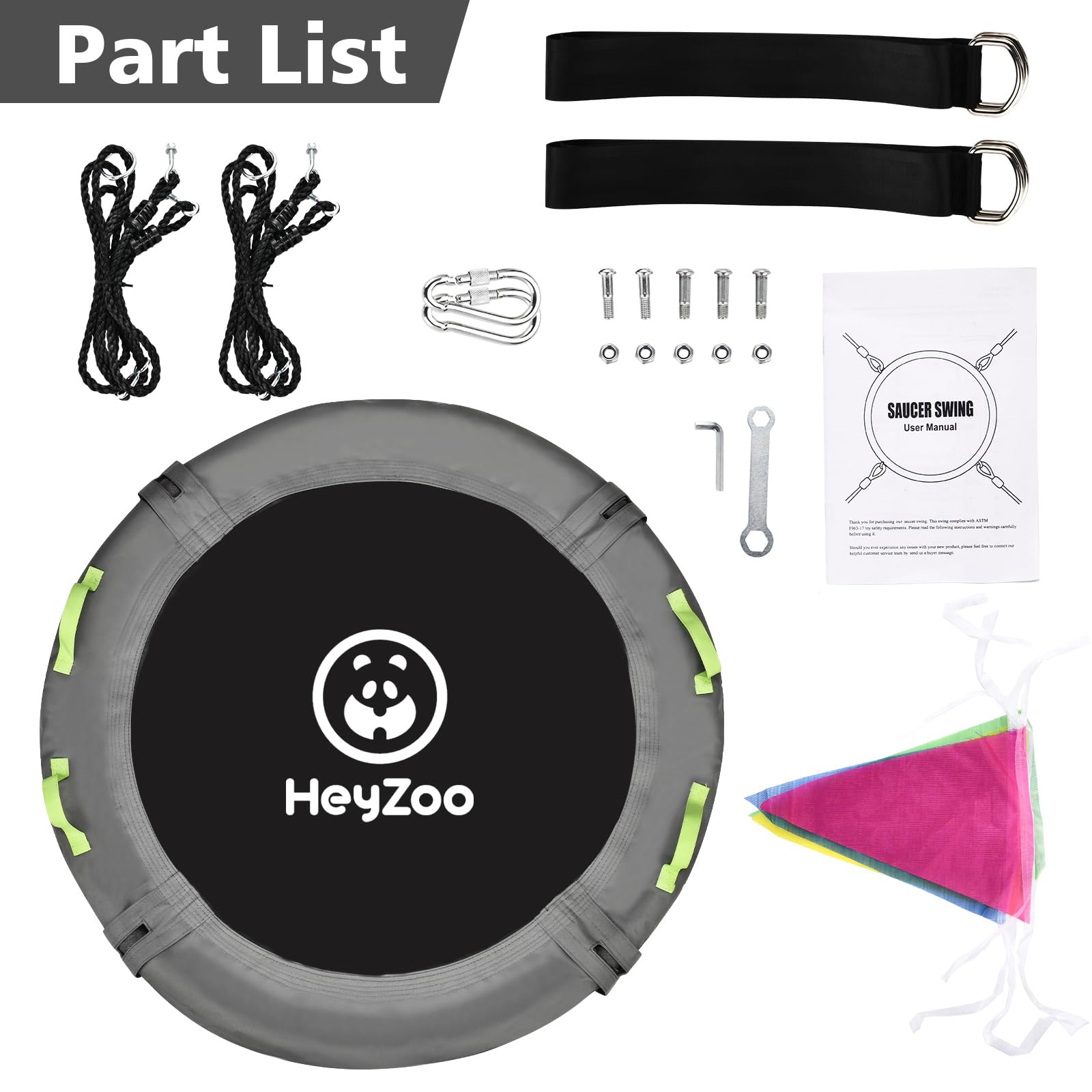 HeyZoo decorative flags add fun and high visibility for outdoor play