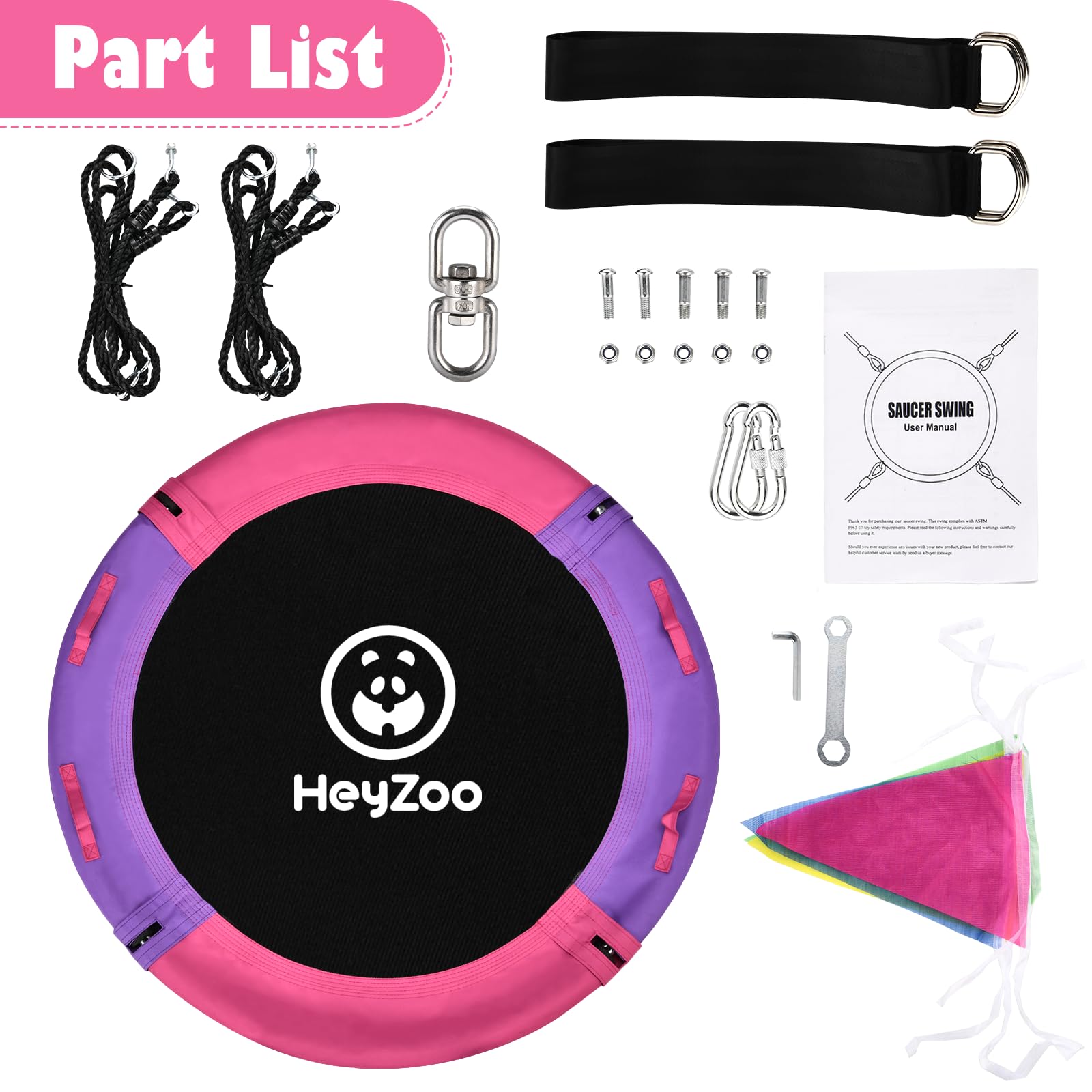 HeyZoo included straps and carabiners simplify setup