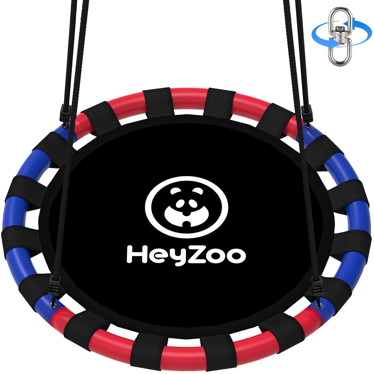 HeyZoo saucer swing blue-red for backyard fun and safe play