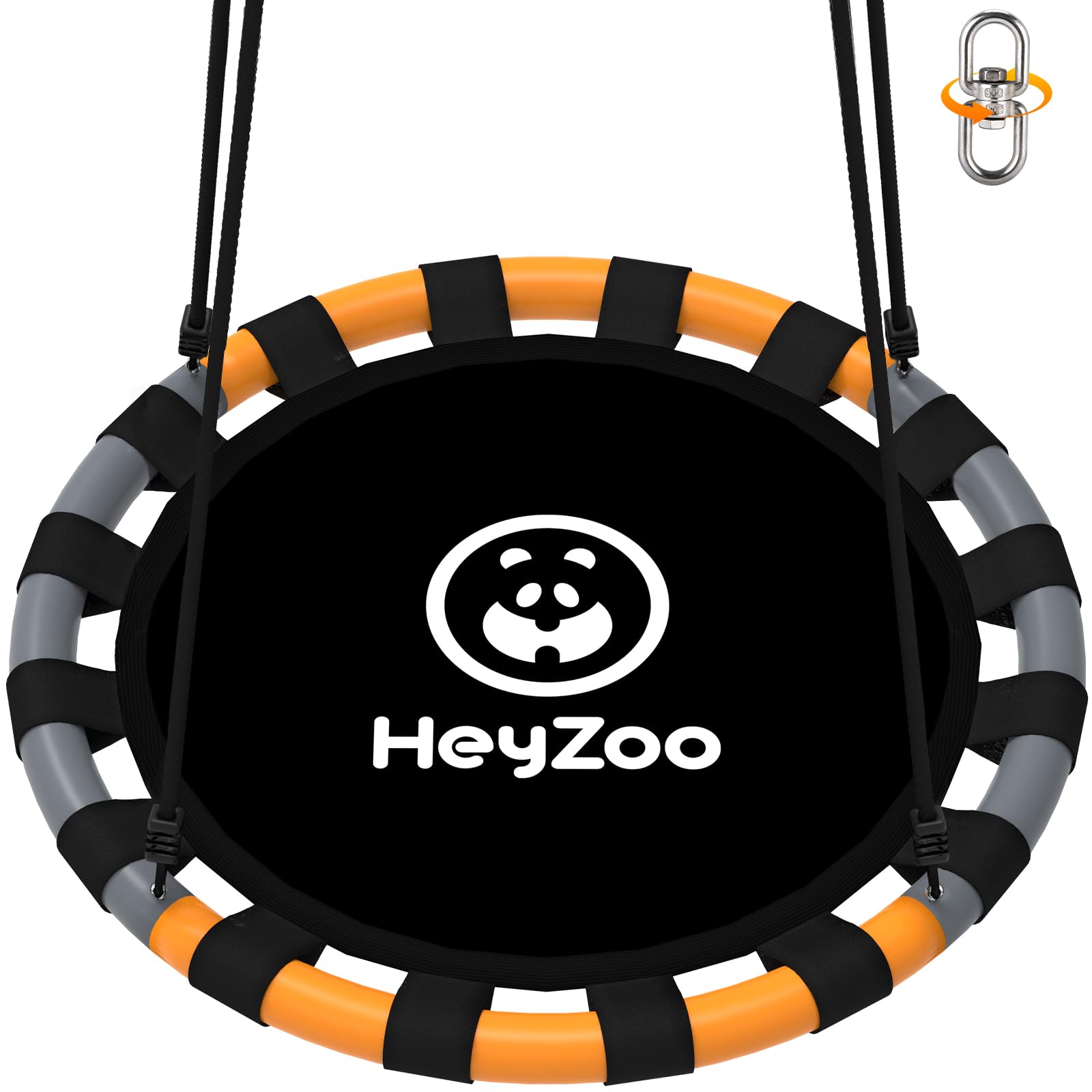 HeyZoo Saucer Swing with 360° swivel for exciting backyard spins and playtime.
