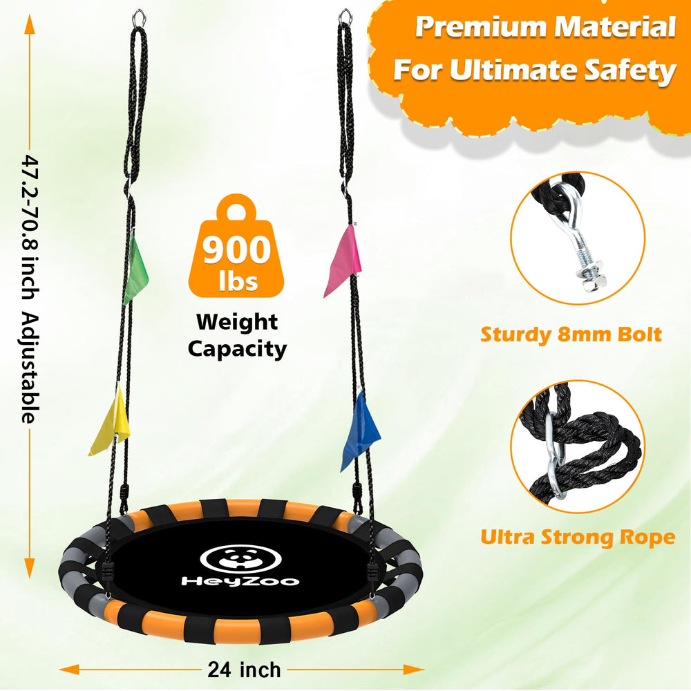 HeyZoo 900lbs capacity keeps up with energetic play and shared backyard fun.