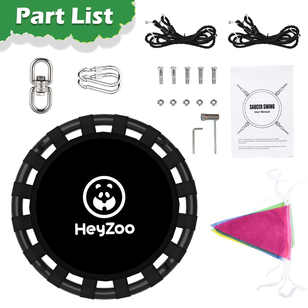 HeyZoo saucer swing 900lbs capacity supports group play safely