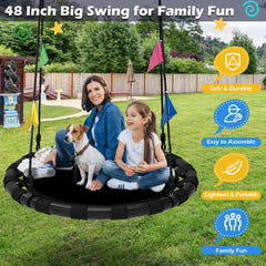 HeyZoo saucer swing foam-wrapped frame cushions impact during play