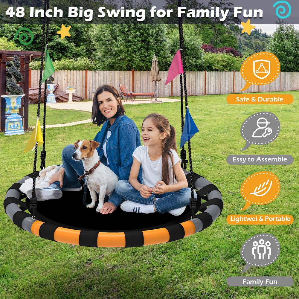 HeyZoo Saucer Swing uses PVC cover protecting foam from aging