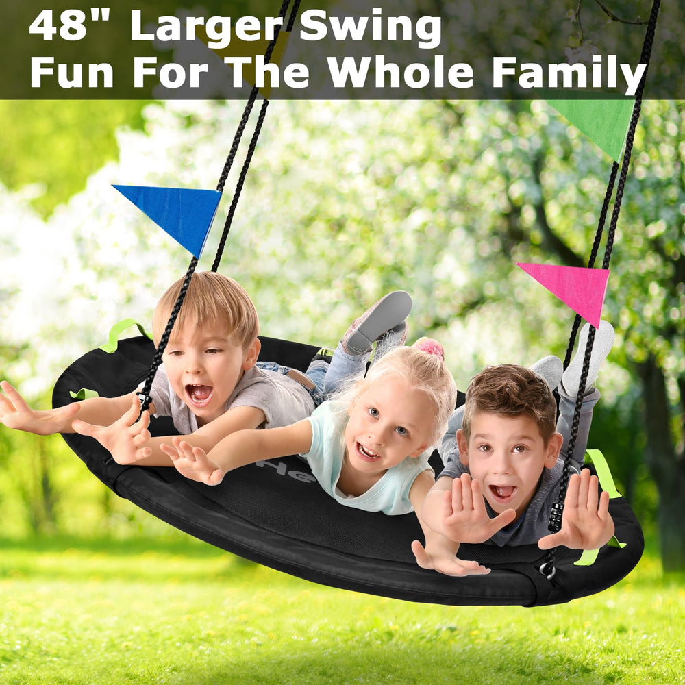 HeyZoo soft foam-wrapped frame enhances comfort during long backyard sessions.