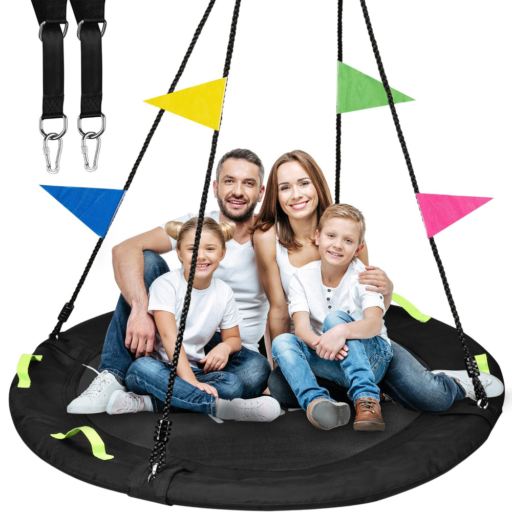 HeyZoo 60-inch tree swing with large saucer enables multi-child backyard play.