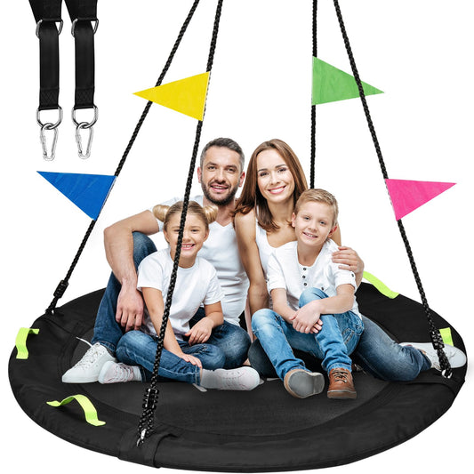HeyZoo 60-inch tree swing with large saucer enables multi-child backyard play.