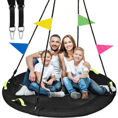 HeyZoo 60-inch tree swing with large saucer enables multi-child backyard play.