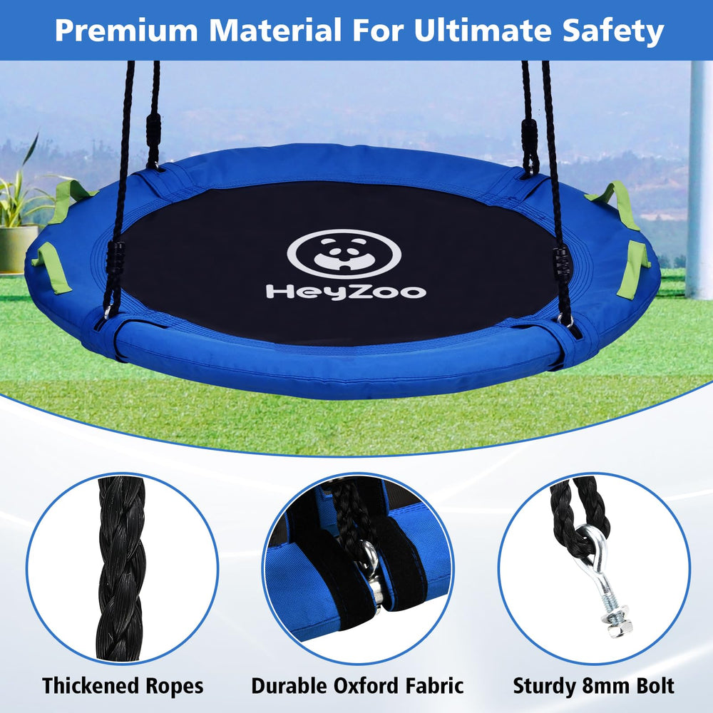 HeyZoo galvanized-frame swing delivers durable, weather-ready performance for long-term outdoor use.