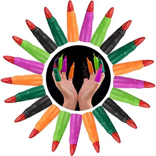 HFATMOS witch fingers multicolor—with realistic tips for festive cosplay.