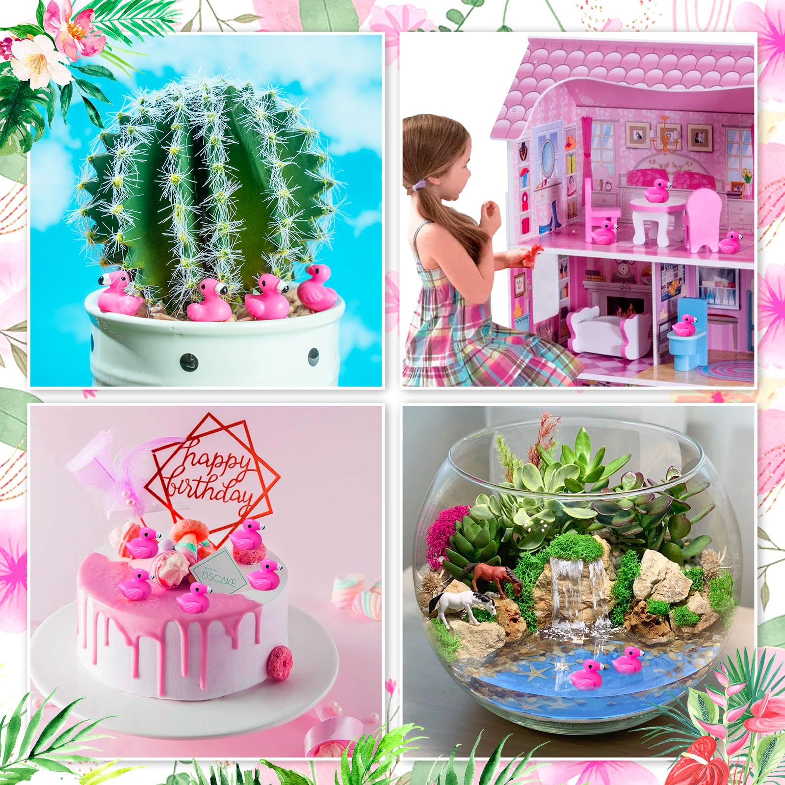 HFAYDZSW flamingo figurines with diverse styles spark creative mini setups.