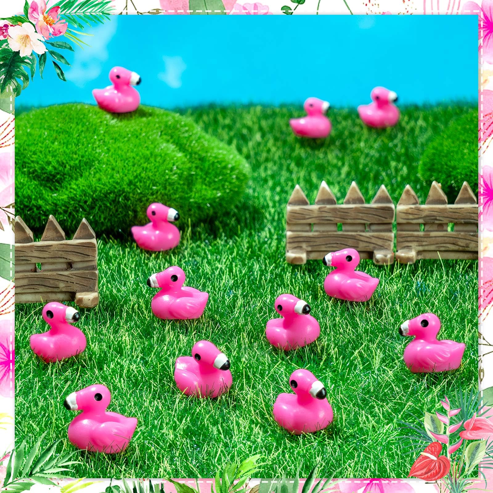 HFAYDZSW 0.59 inch flamingo charms perfect for cake decorating and mini crafts.