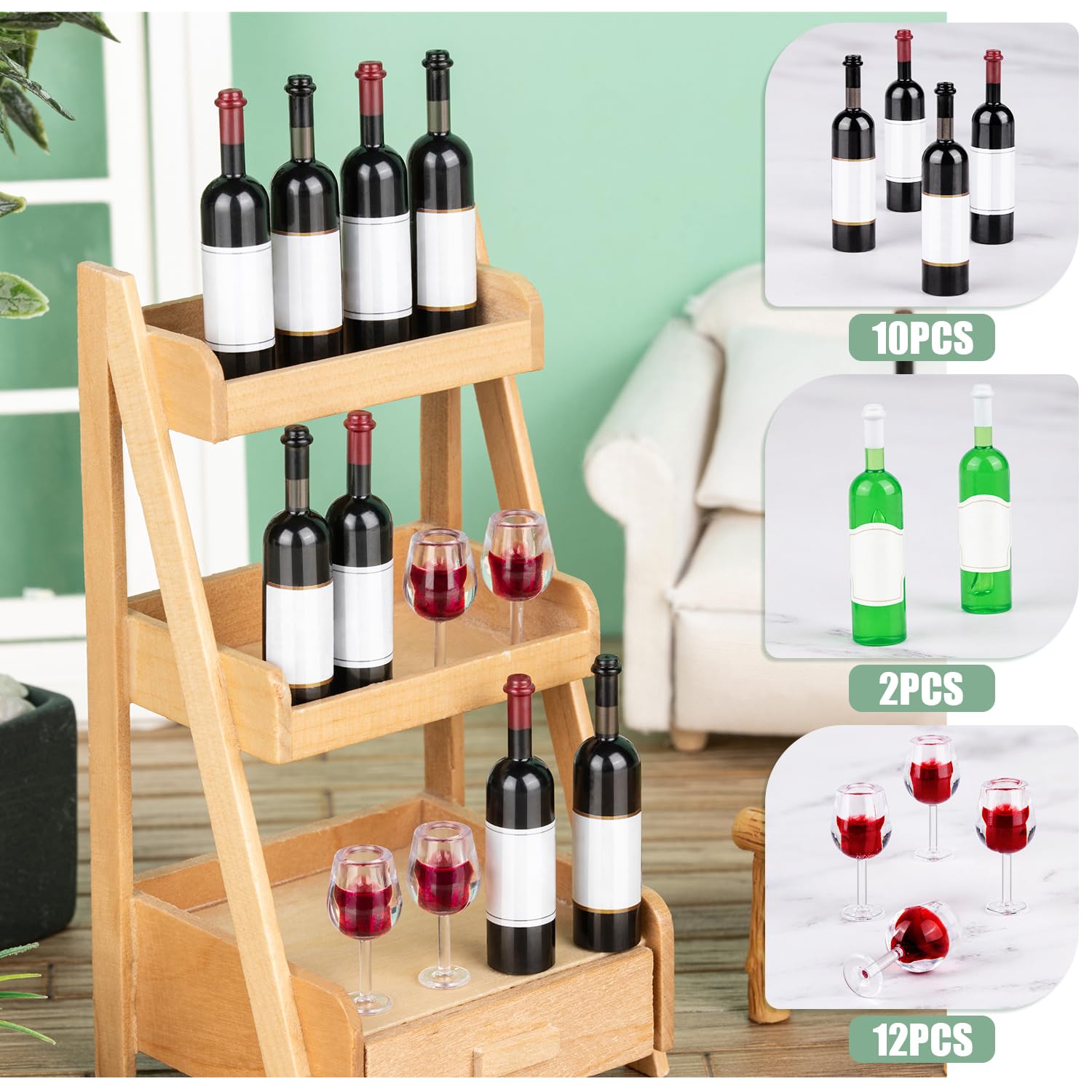 HFAYDZSW mini wine bottles closeup highlights colorful labels for visual realism