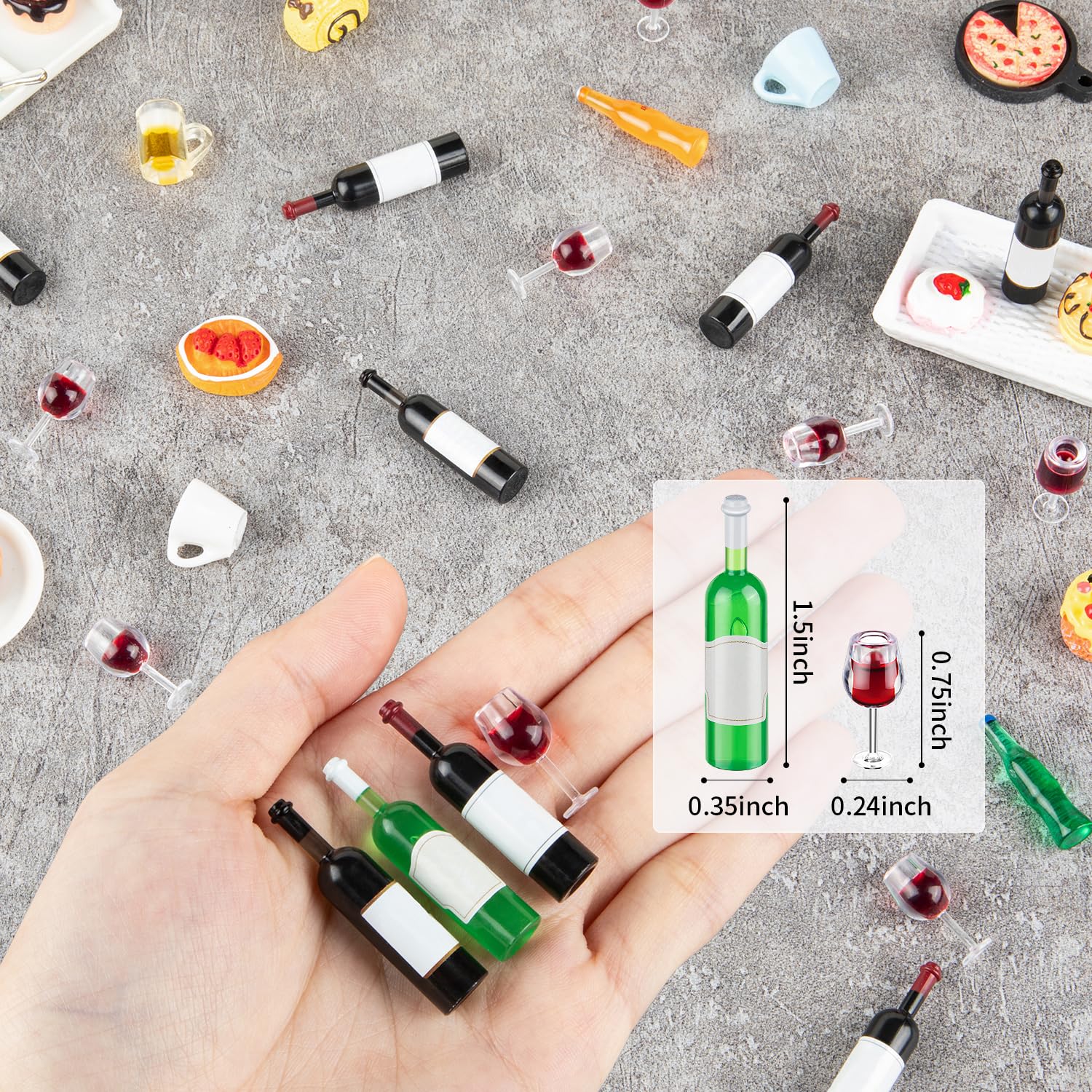 HFAYDZSW wine bottles on dollhouse table create a lived-in stylish mini dining setup