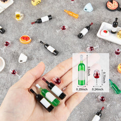 HFAYDZSW wine bottles on dollhouse table create a lived-in stylish mini dining setup