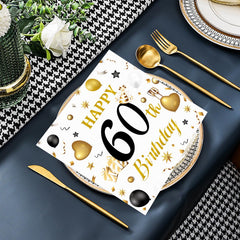 HFBOBP outdoor party setup with white-gold napkins for versatile use.
