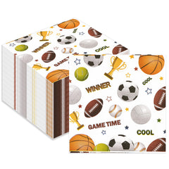 HFBOBP All Star Napkins with soccer ball design for sports party cleanup