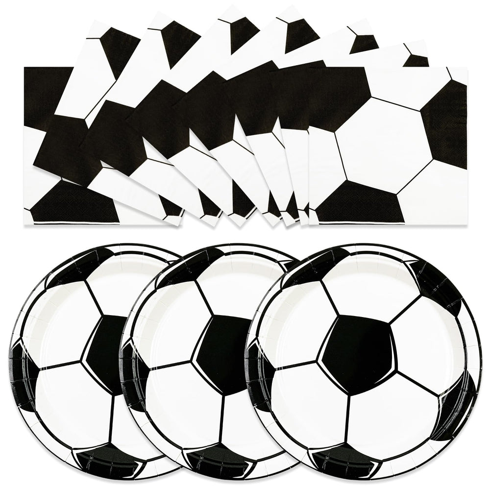 HFBOBP soccer plates 7 inch with bold patterns for easy snacks.