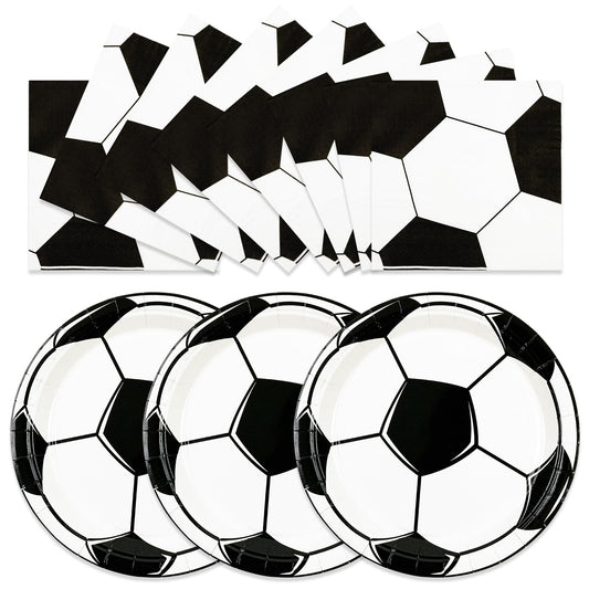 HFBOBP soccer plates 7 inch with bold patterns for easy snacks.