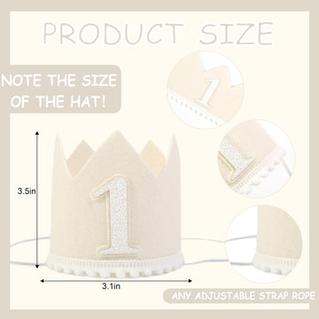 HGFC milky white crown on baby head for cake smash photos