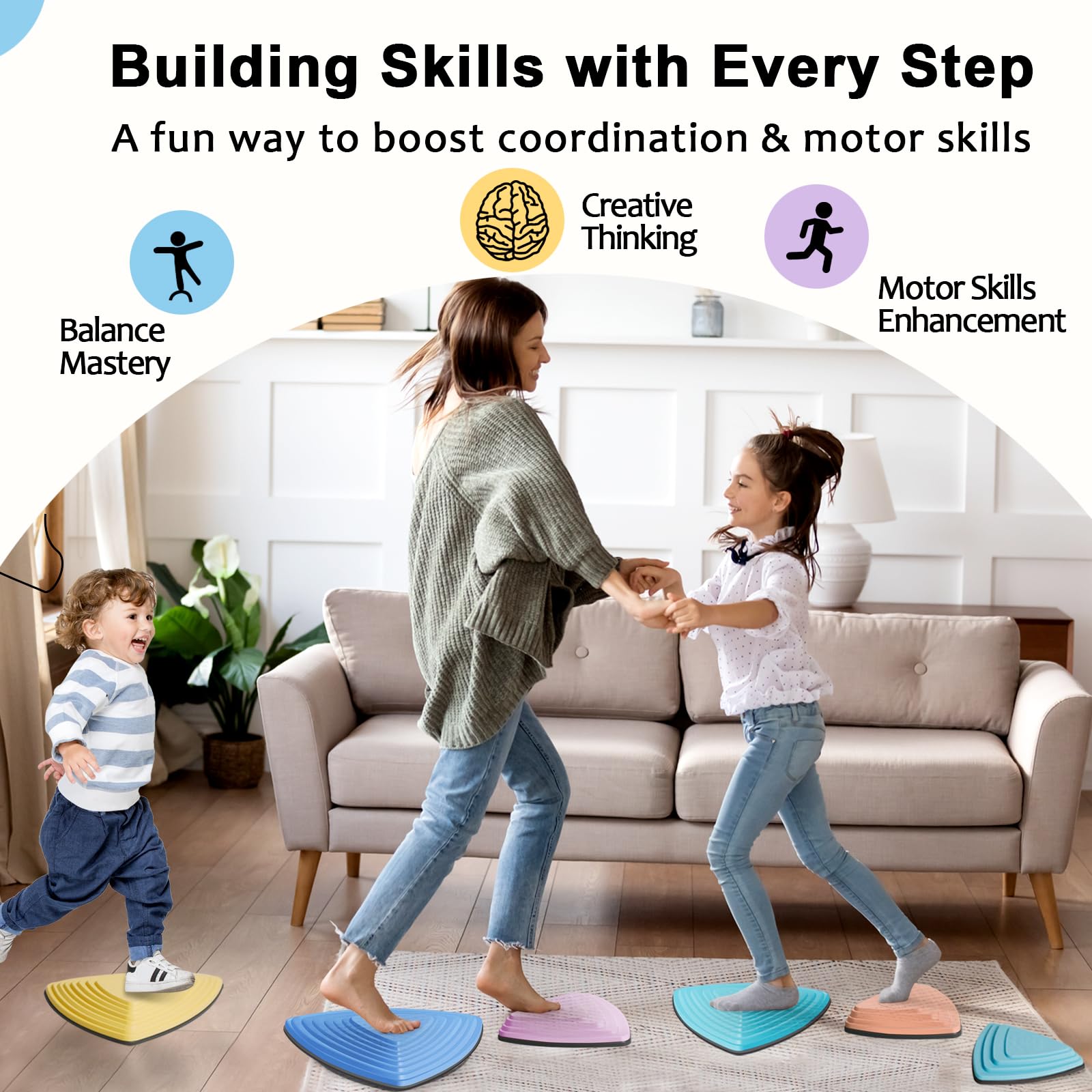 HHH HIKECUCAN non-slip rubber base rocks: stable surface for indoor and outdoor balance drills.