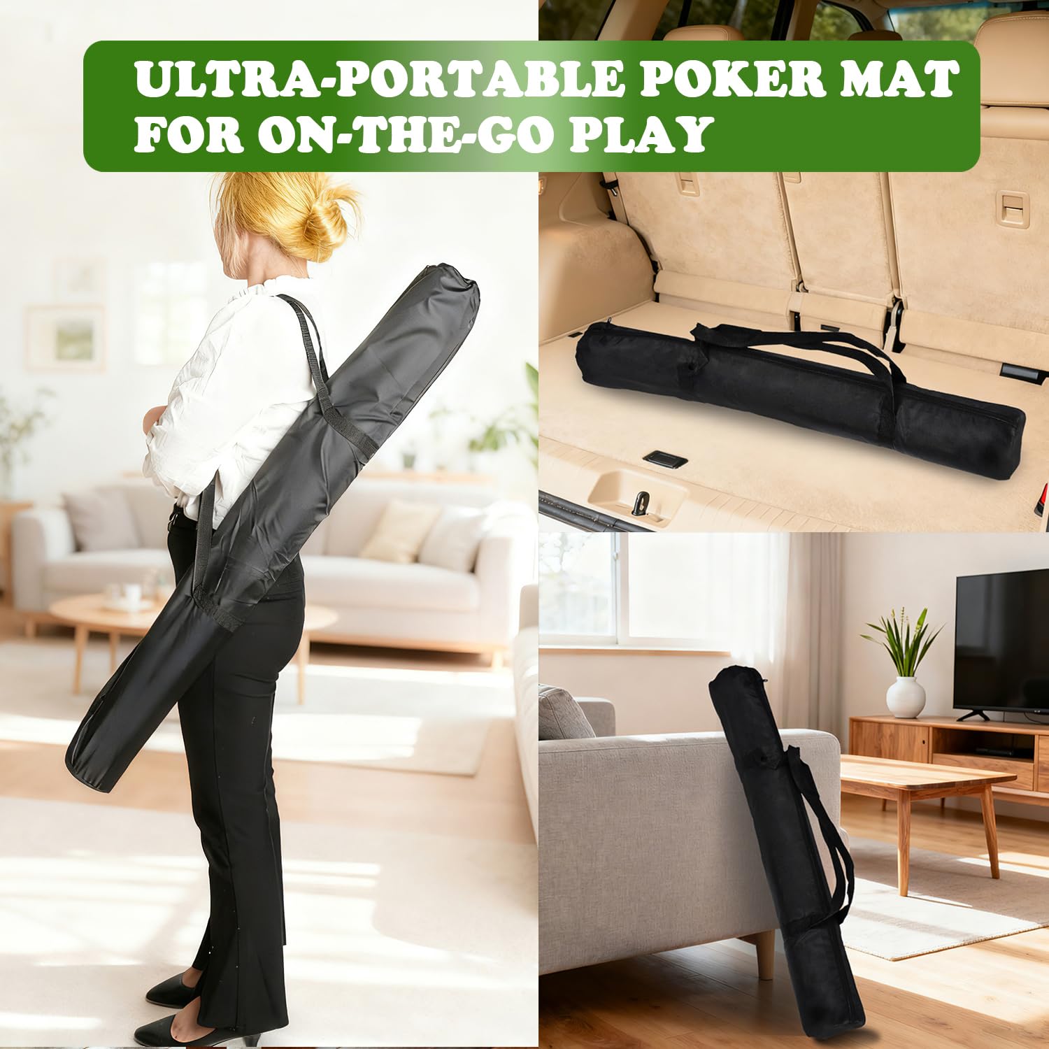 HHH HIKECUCAN poker mat, 70x35 inches, fits 6-8 players comfortably.