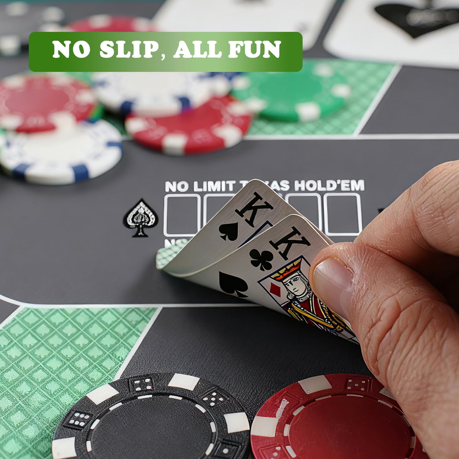 HHH HIKECUCAN poker mat offers universal compatibility with dining, folding, and desk tables.