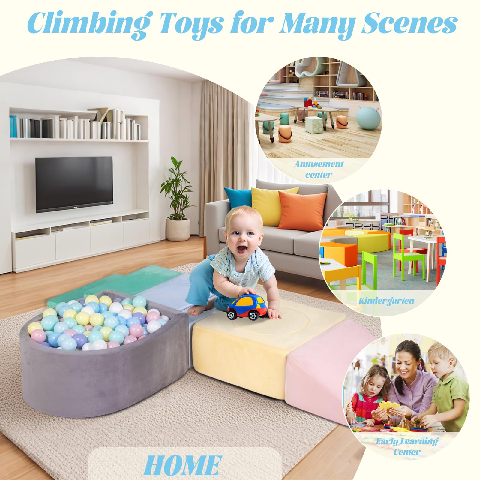HHH HIKECUCAN safe foam blocks with rounded edges reduce scratch risk during play
