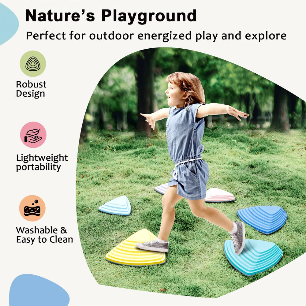 HHH HIKECUCAN stackable balance stones: easy storage and quick setup for obstacle courses.