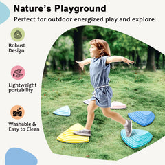HHH HIKECUCAN stackable balance stones: easy storage and quick setup for obstacle courses.
