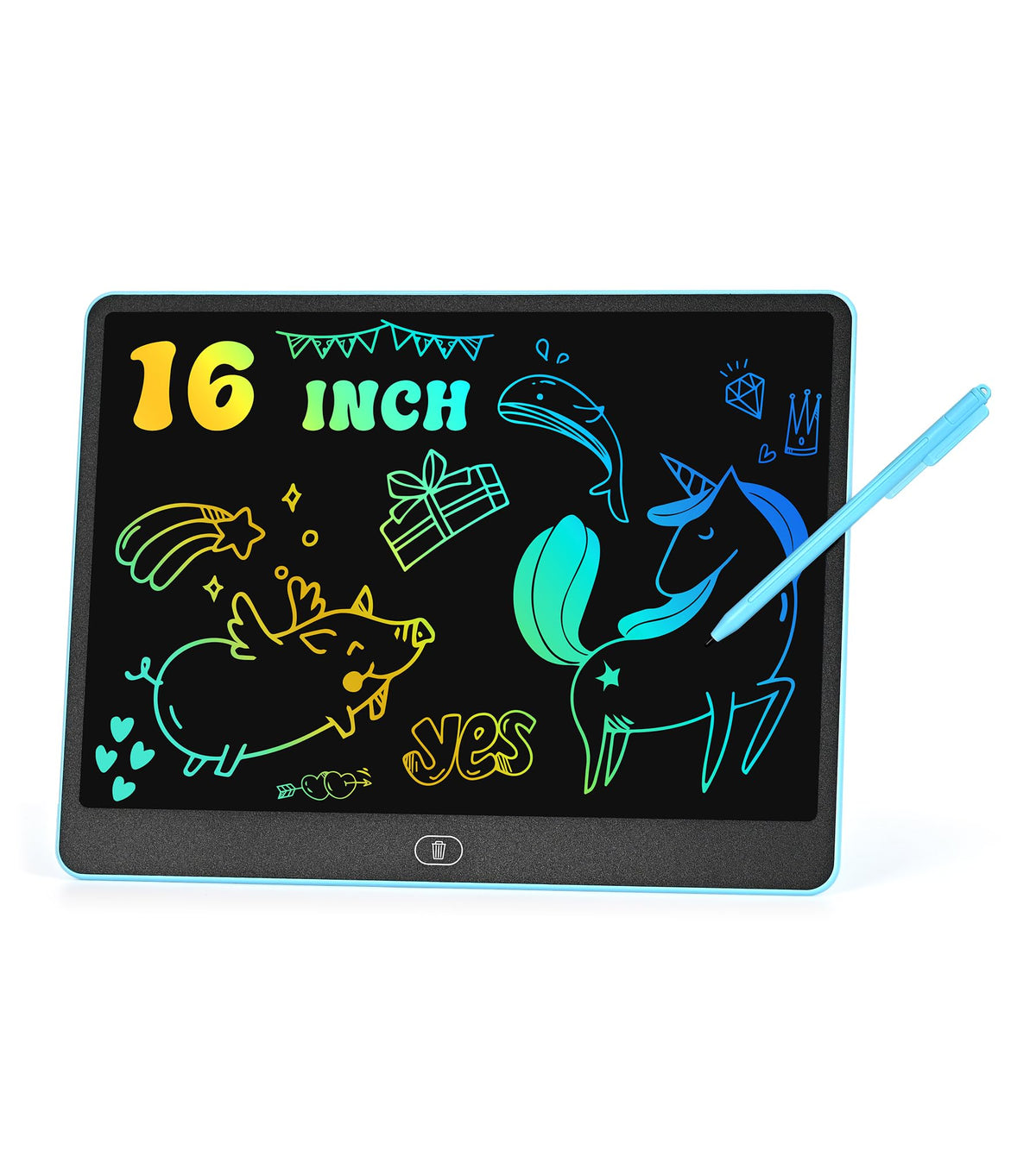 HHN LCD Writing Tablet with 16-inch colorful screen for vibrant doodles on the go.