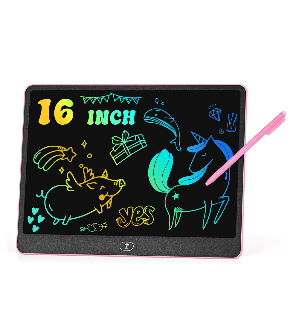 HHN LCD Writing Tablet 16-inch colorful screen for vibrant kids' doodles and creativity on the go.