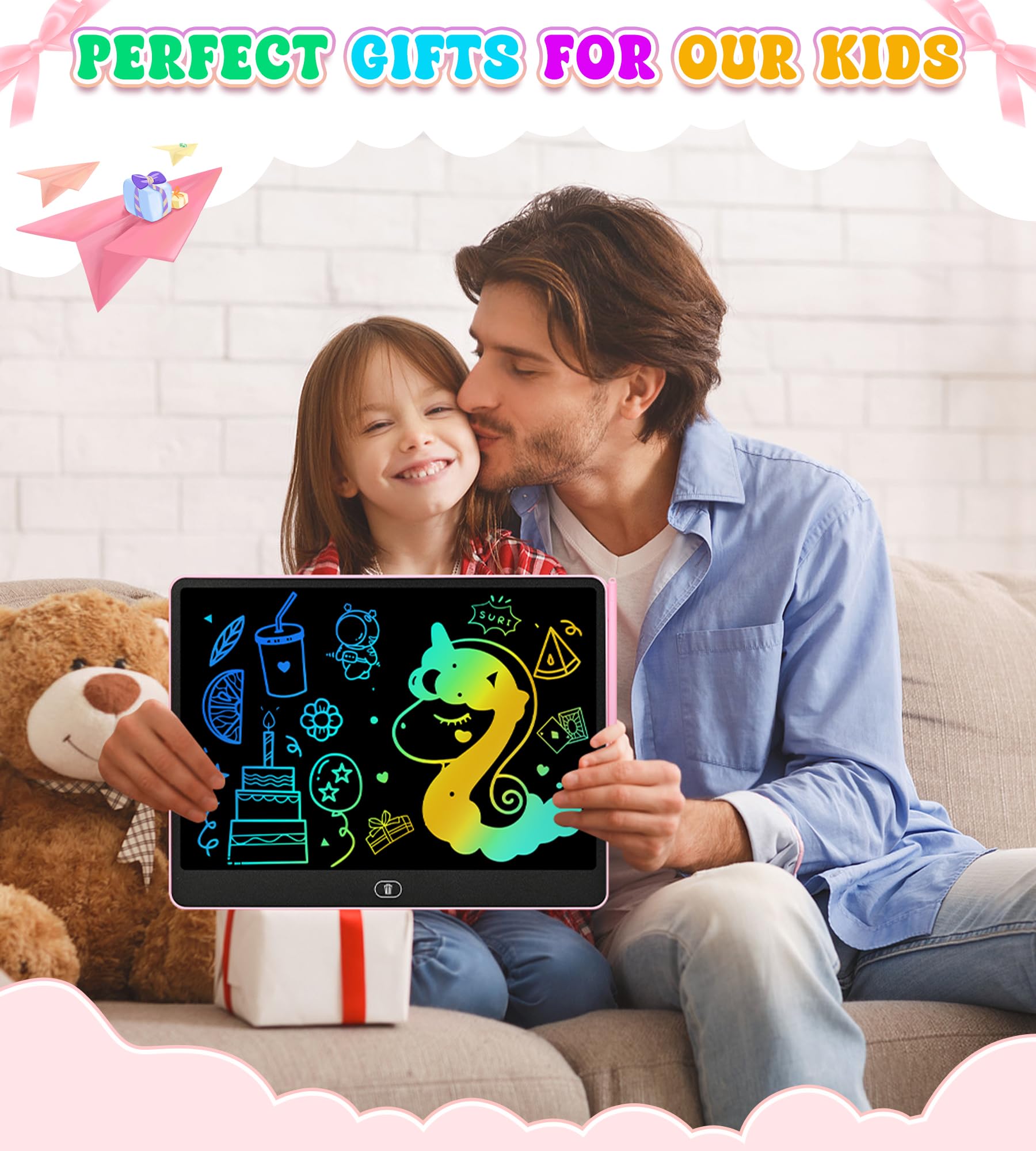 HHN LCD Writing Tablet durable round corners withstands drops and rough handling.