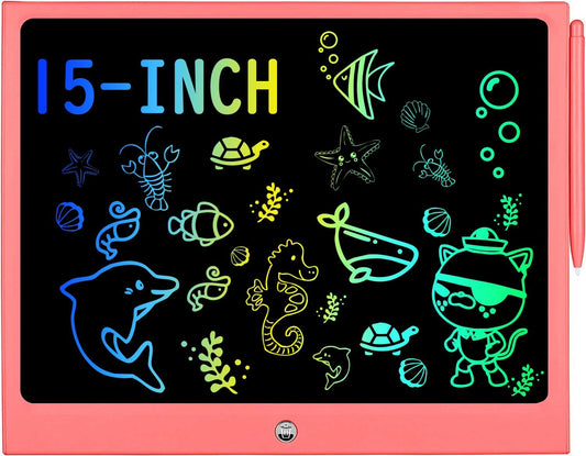 HHN LCD writing tablet for kids with a bright doodle on a safe, paper-like screen.