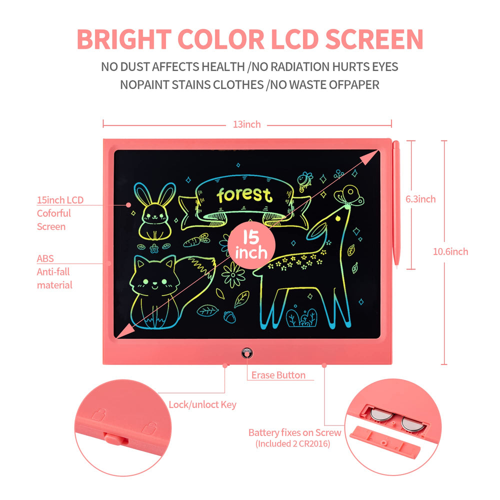 HHN lock and erase button in action keeps kids' drawings safe and easily cleared.