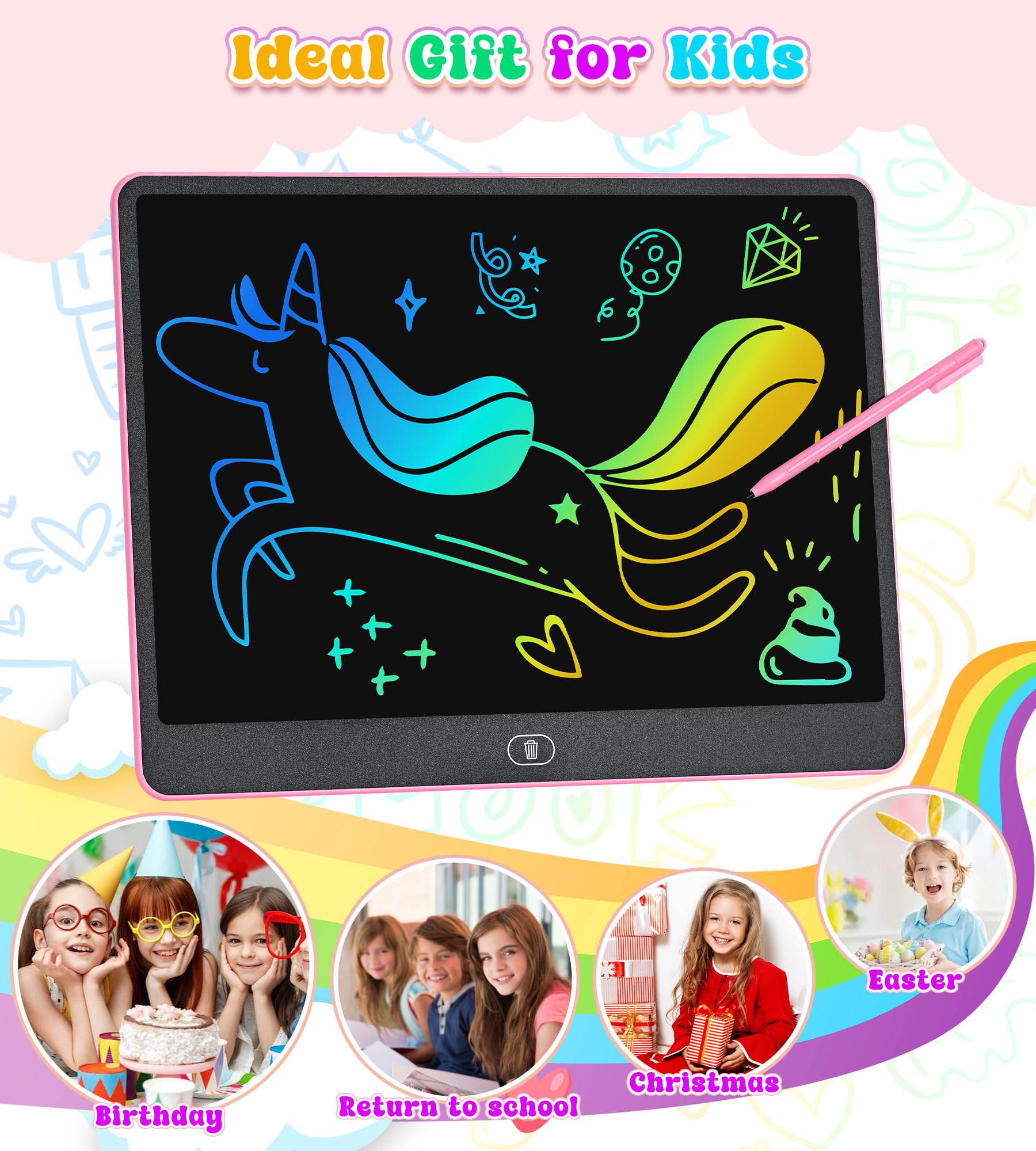 HHN LCD Writing Tablet portable for travel, lightweight and easy to carry during trips.