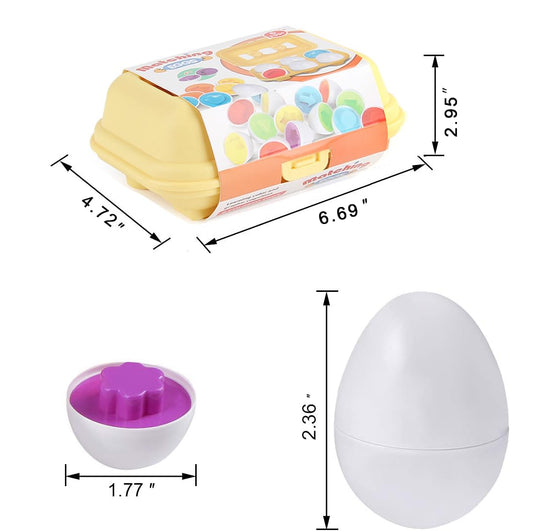 Hhyn Color Shape Eggs in play for cognitive and fine motor practice.