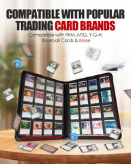 HHZ 16-Pocket Card Binder durable PU leather protects cards from spills