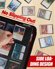 HHZ 16-Pocket Card Binder ringless spine keeps pages flat and easy to browse