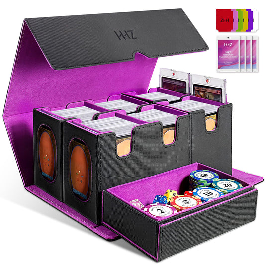 HHZ Commander Deck Box front view highlighting portable design for gamers on the go.