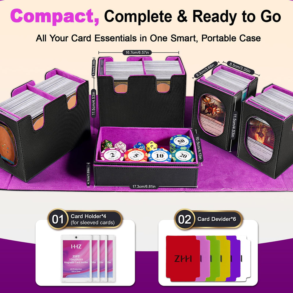HHZ Commander Deck Box waterproof leather protects sleeves and cards.