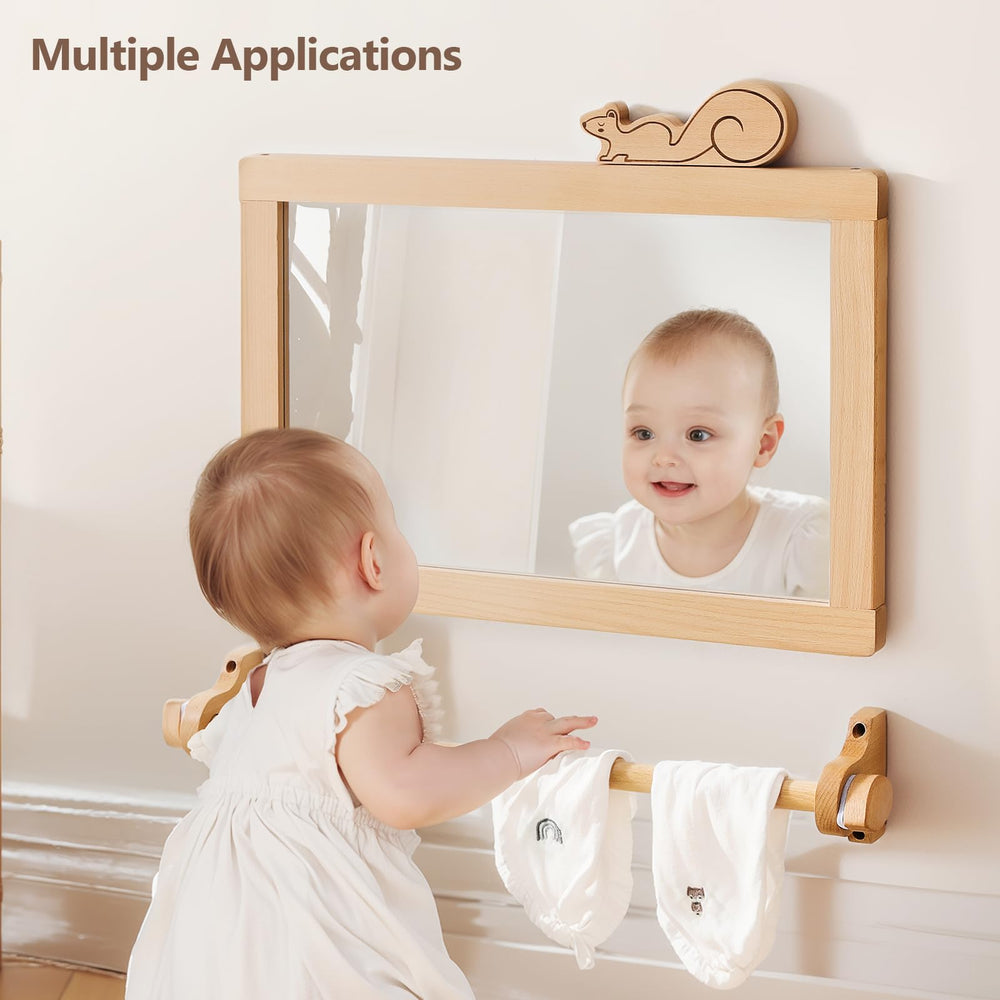HI BABY MONMENT wall-mount design keeps the mirror secure and tidy.