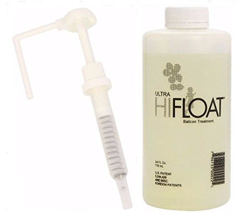HI-FLOAT Ultra 24oz bottle with pump extends latex balloon float time