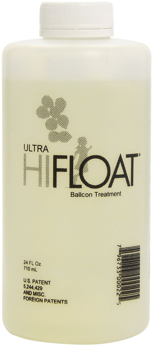 HI-FLOAT Ultra Hi-Float 24oz bottle enables long-lasting latex balloon lift.