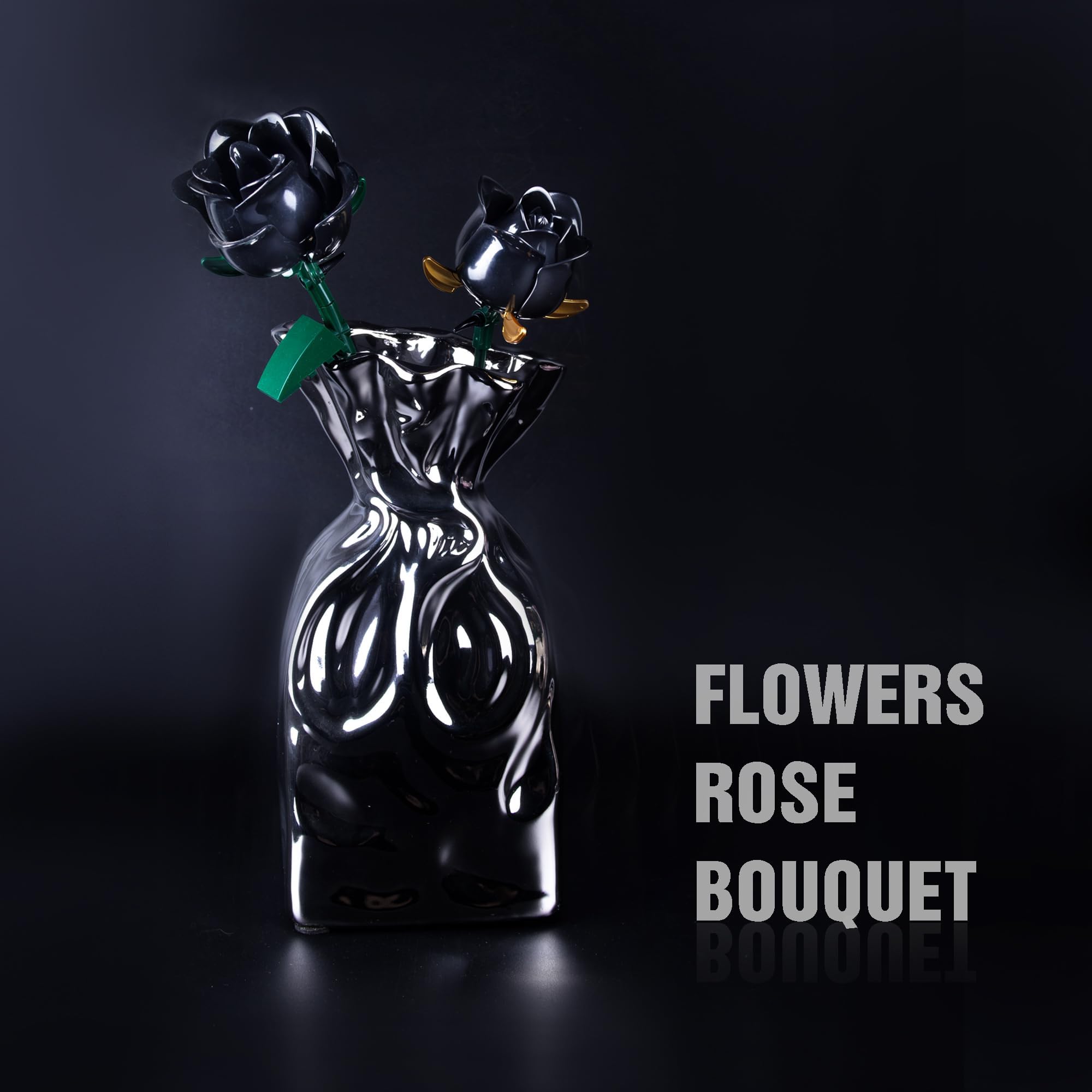 HI-REEKE black rose bouquet closeup highlighting durable ABS plastic